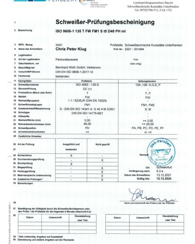 DVS Schweißzertifikat