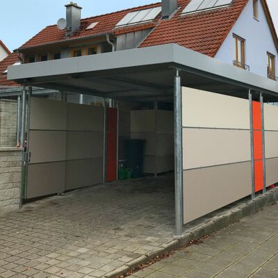 Carport mit HPL Platten & Stauräumen